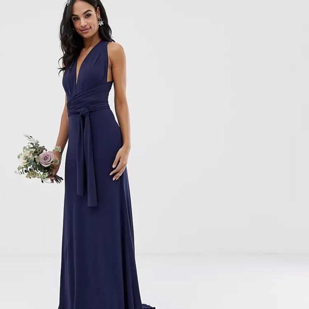ASOS MULTI WAY BRIDESMAID DRESS NAVY BLUE